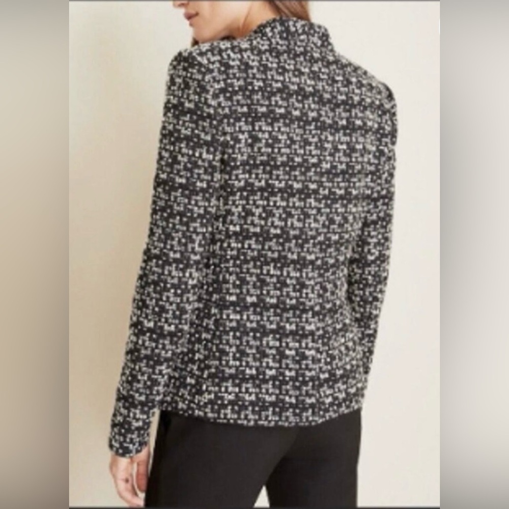 Ann Taylor Single Button Collarless tweed blazer Size 12 - Picture 2 of 7